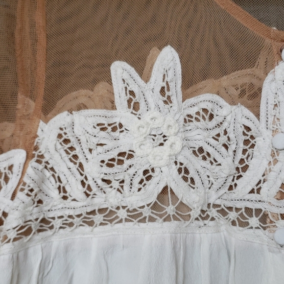 FOR LOVE & LEMONS White Lace Mesh Carmine Blouse L - Picture 6 of 15